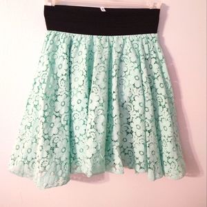 Teal Girls lace skirt small